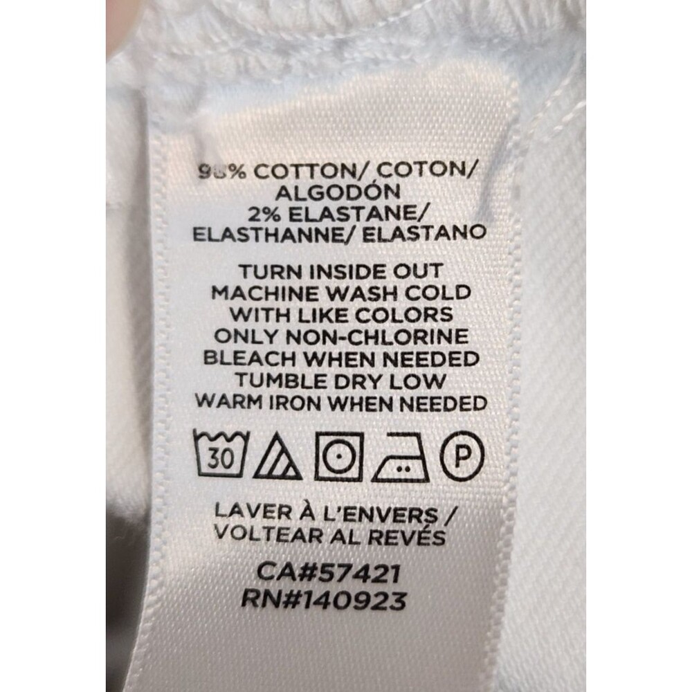 LOFT Size 10 White Denim Button Front A-Line Skirt Raw Hem Pockets 90s Y2K - Picture 4 of 5